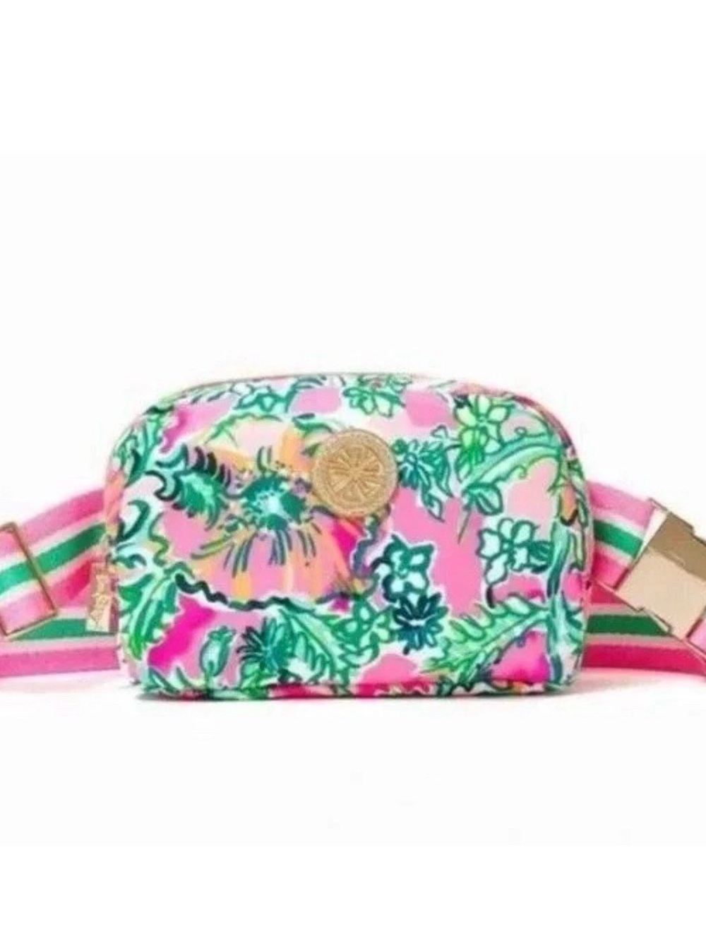 NWT! Lilly Pulitzer Soleil Pink Perfect Poppy Floral Jeanie Belt Bag Crossbody